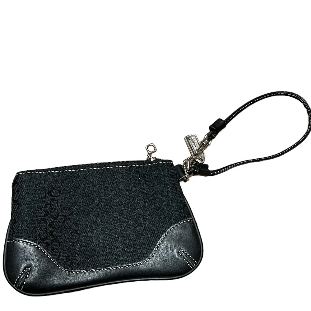 Coach Black Signature Wristlet